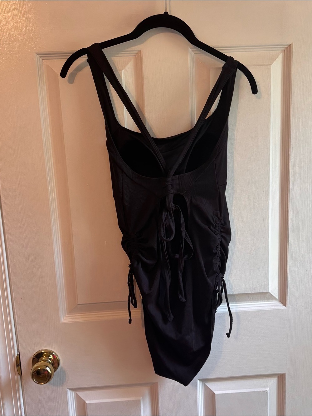 Summersalt Maternity Cinched Current One-Piece Swimsuit Size 8 Black Ribbed - Picture 4 of 8